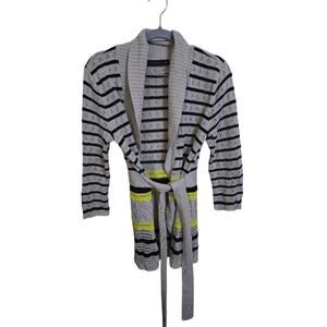 The Limited Striped Open-Knit Belted Cardigan Medium